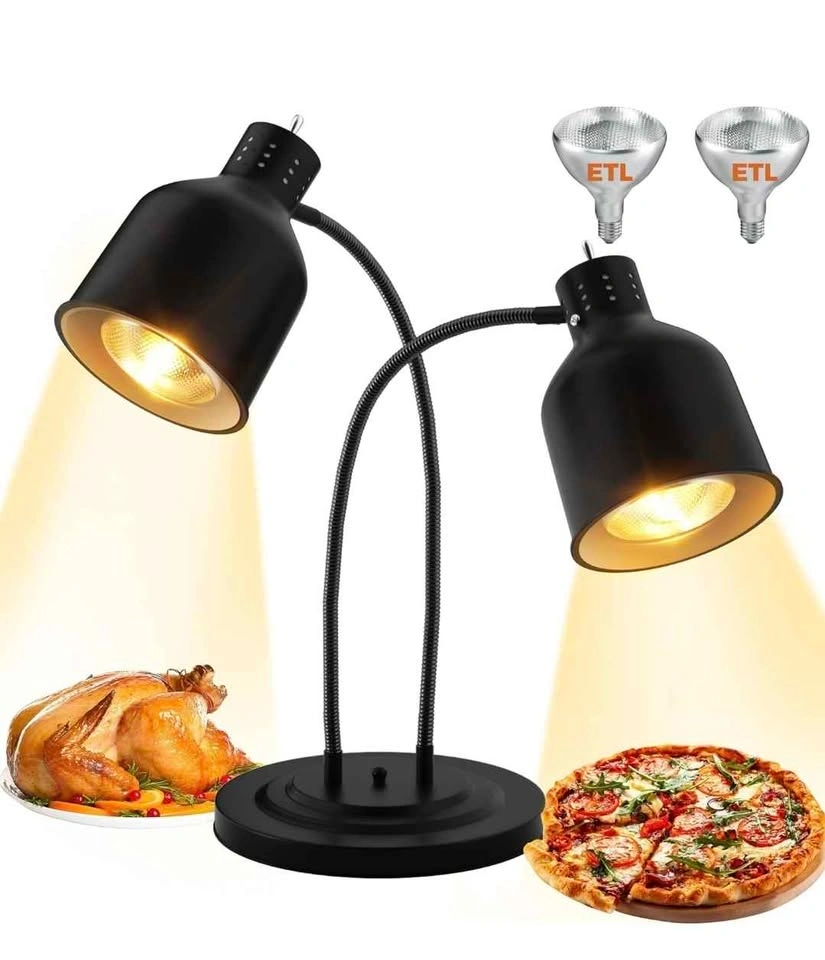 500W Dual Head Commercial Food Heat Lamp - photo 2