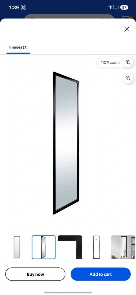 Full Length Black Framed Mirror - photo 3