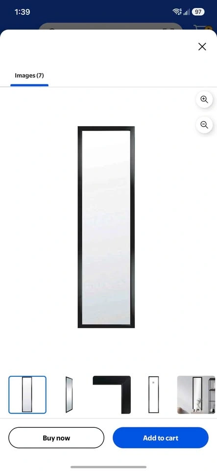 Full Length Black Framed Mirror - photo 5
