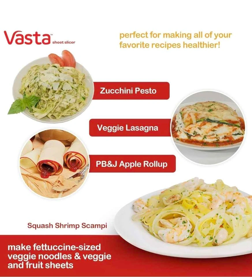 Vasta Sheet Slicer - Veggie & Fruit Slicer w/ Fettuccine Blade - photo 2