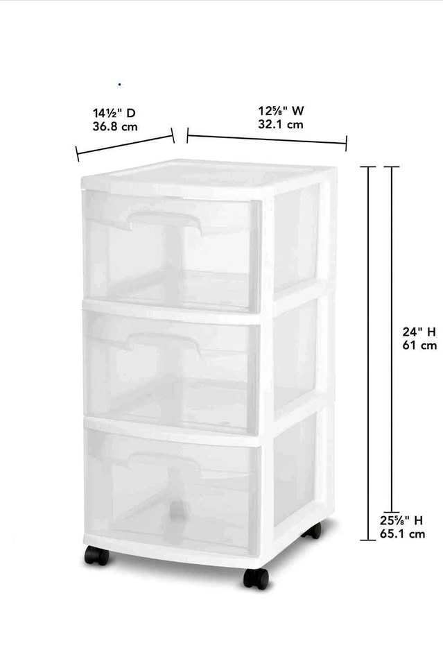 Sterilite 3 Drawer Storage Cart