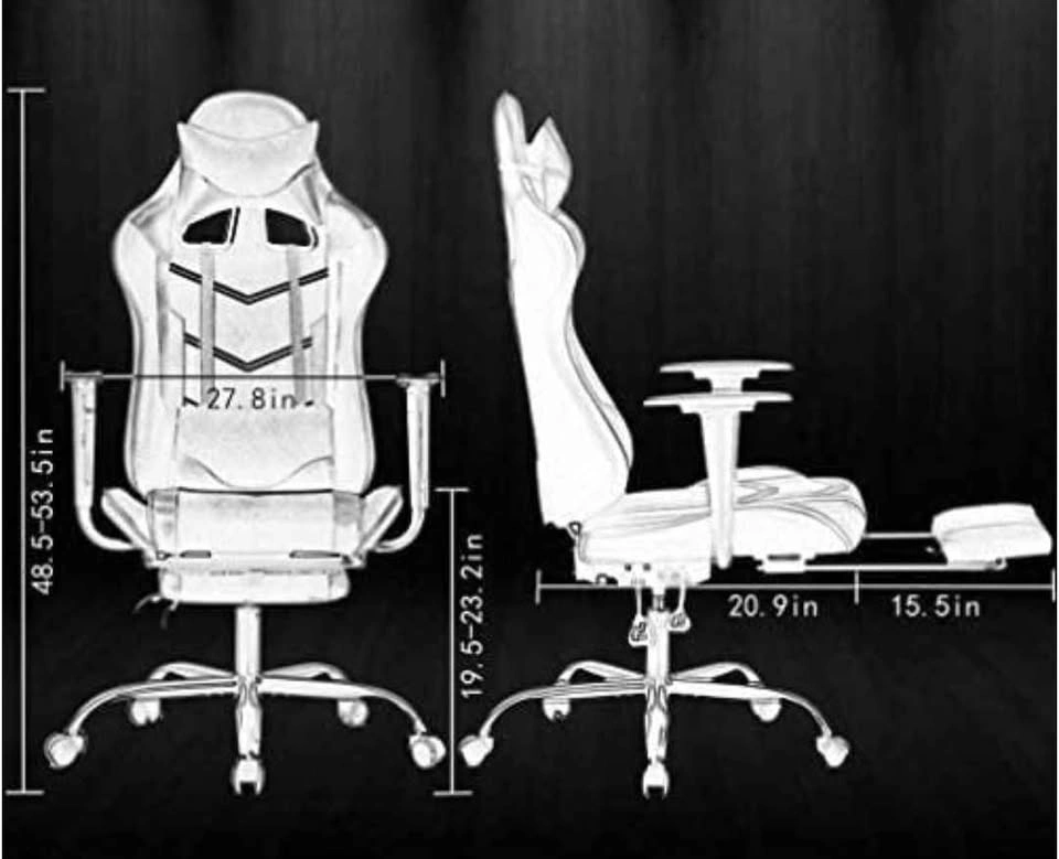 Black Gaming Chair with Footrest - photo 5