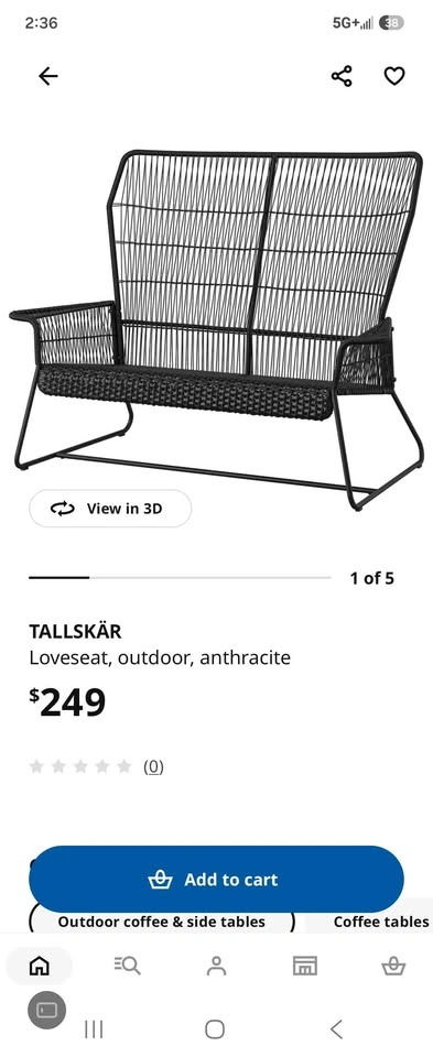 IKEA HÖGSTEN White Woven Outdoor Loveseat - photo 4