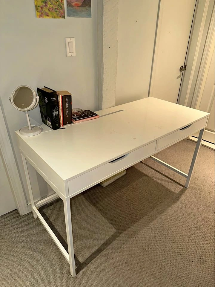 IKEA Alex Desk with two drawers and back storage