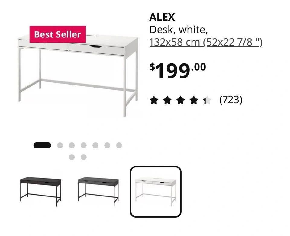 IKEA Alex Desk with two drawers and back storage - photo 3