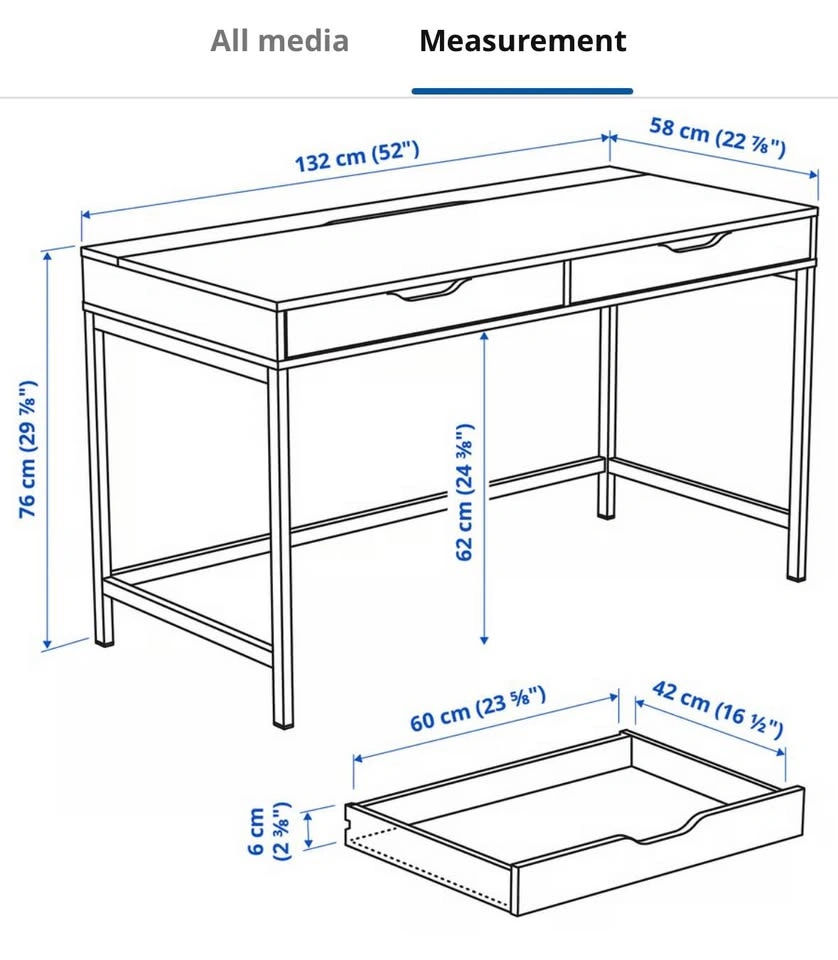 IKEA Alex Desk with two drawers and back storage - photo 4