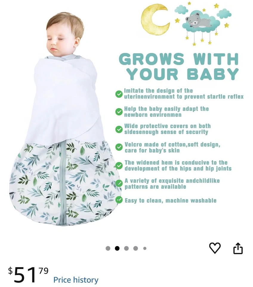 2pcs Baby Sleep Sack Swaddle 3-6 Months - photo 2