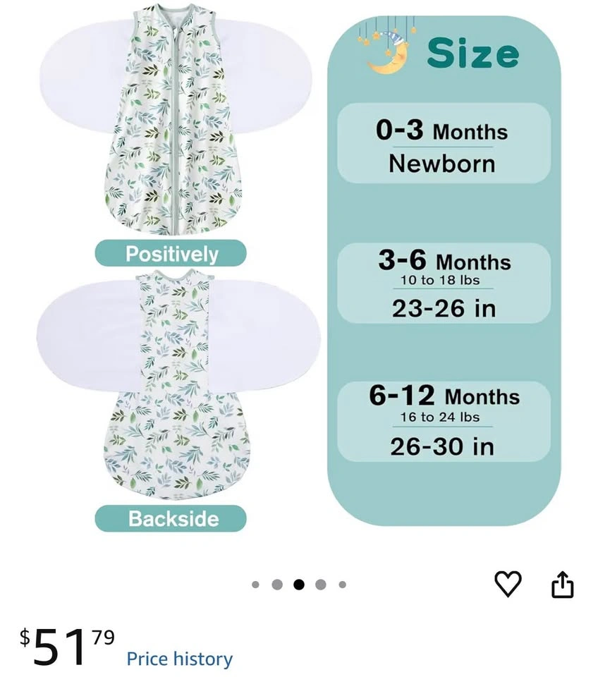 2pcs Baby Sleep Sack Swaddle 3-6 Months - photo 4