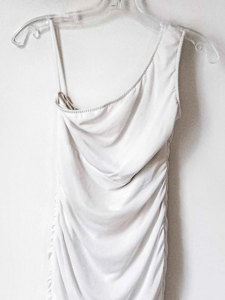 Princess Polly Jocasta Ruched White Mini Dress – Size Medium - photo 2