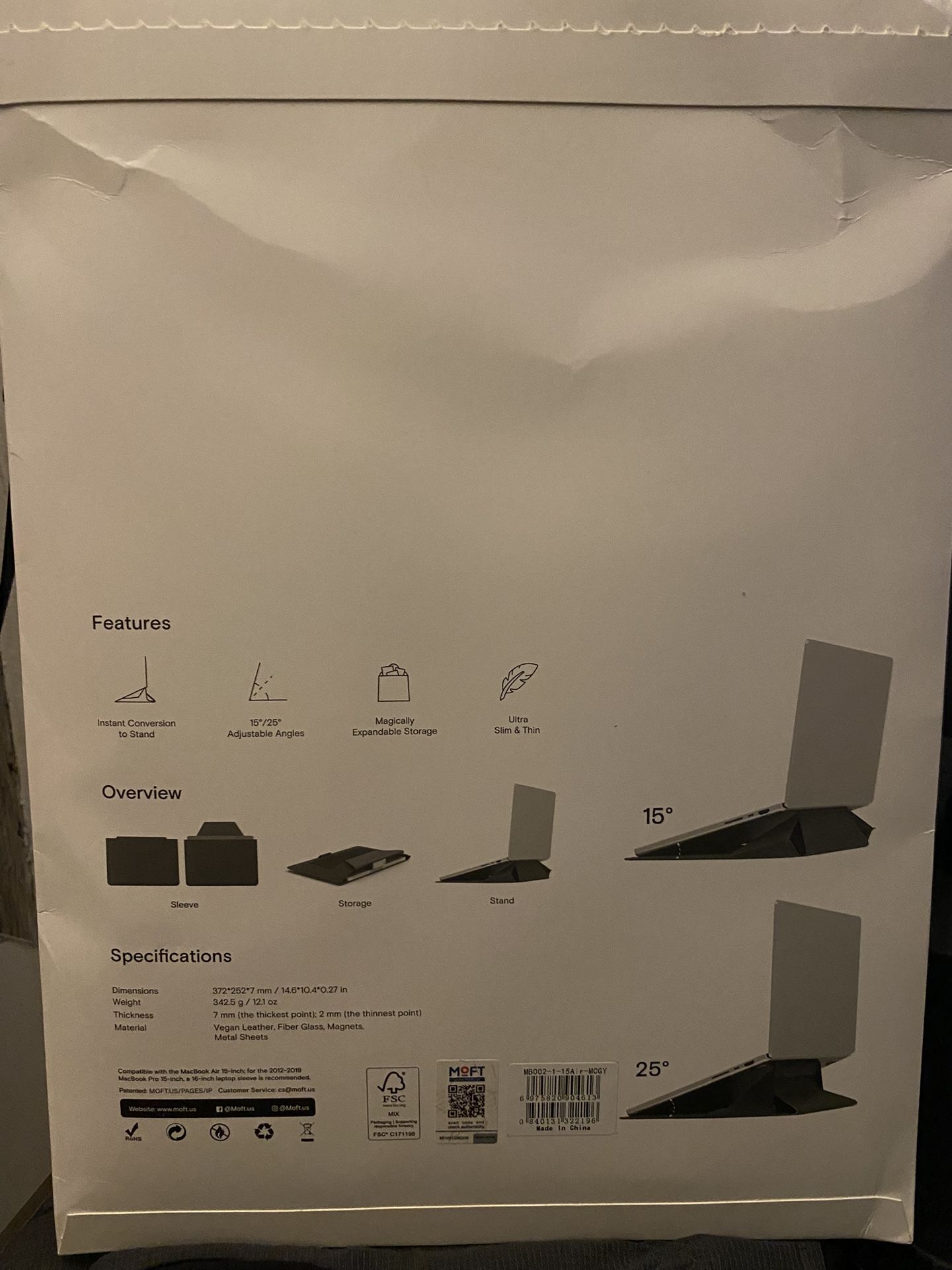Moft 3 in 1 Laptop Carry Sleeve 15” Misty Cove Color - photo 2