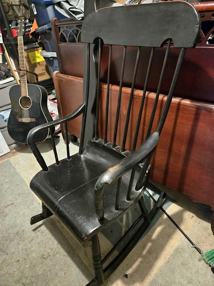 Vintage Black Windsor Rocking Chair