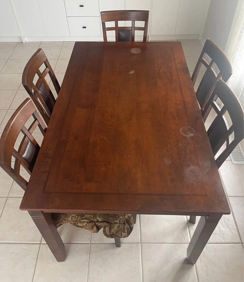 Wooden Dining Table with 5 Chairs - photo 3