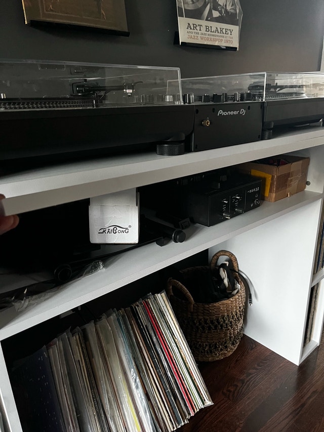 White DJ Console/Record Storage Unit - photo 2