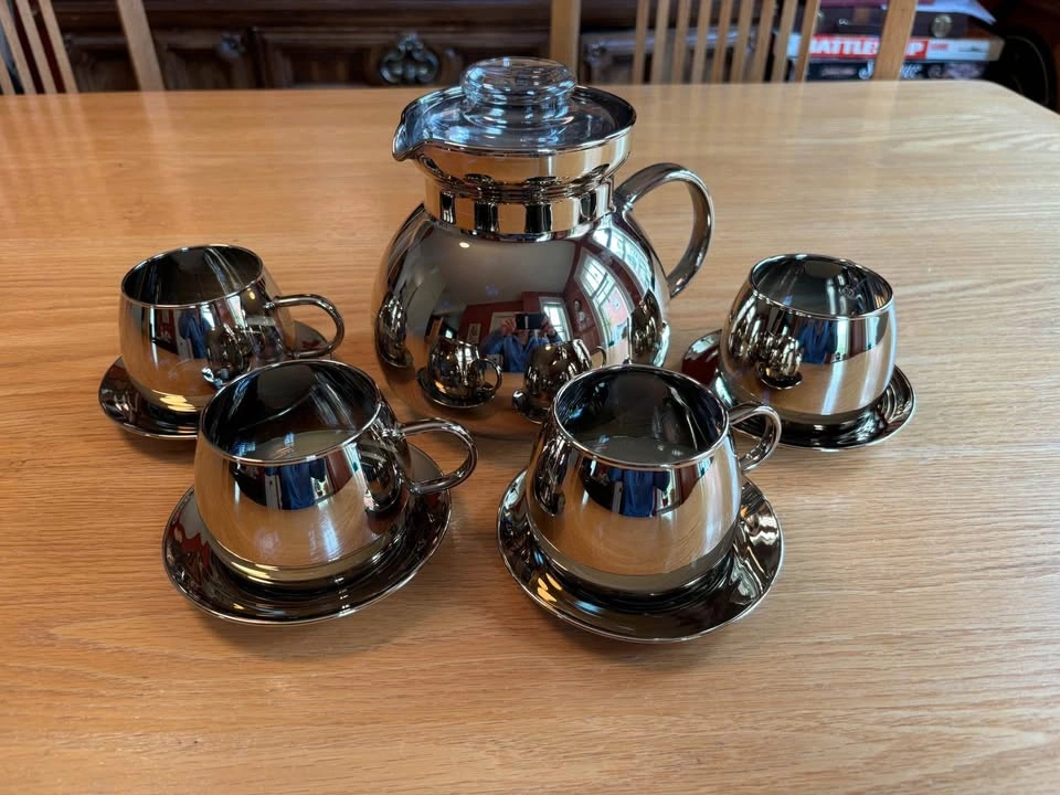 Vintage Double Wall Insulated Metallic Golden Beverage Set - photo 2