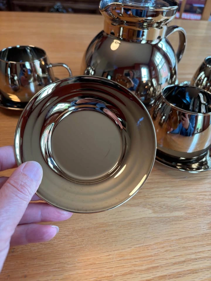 Vintage Double Wall Insulated Metallic Golden Beverage Set - photo 4