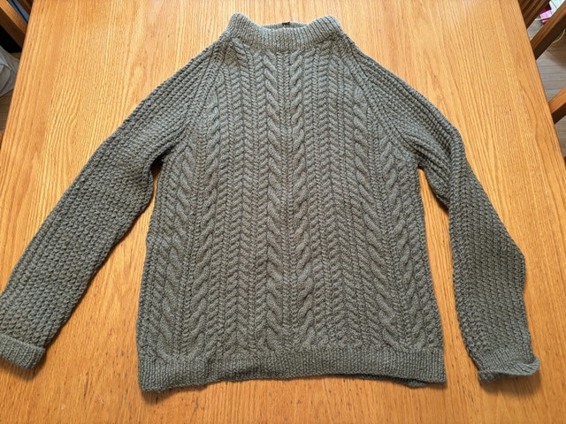 Beautiful Handmade Cable Knit Wool Sweater