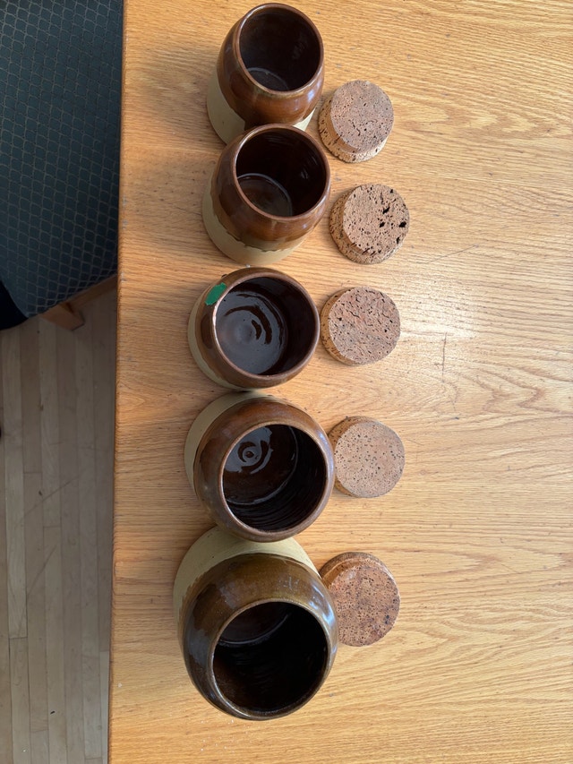 Set of pottery canisters (chipped) - photo 2