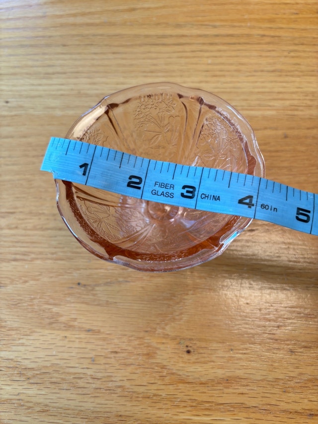 VTG Jeannette Cherry Blossom Pink Depression Glass Sherbet Dish - photo 4