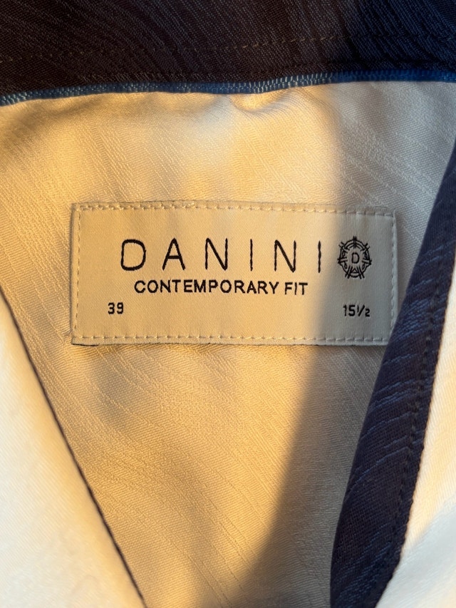 NWT Danini Long Sleeve Contemporary Fit Textured Shirt 15.5 - photo 3