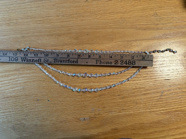 Vintage Aurora Borealis Triple Strand Necklace - photo 3