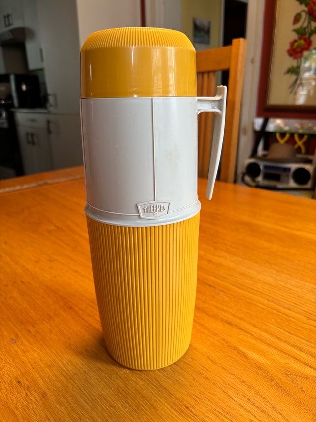 Vintage Yellow Thermos model 6402-1 quart Mid-Century