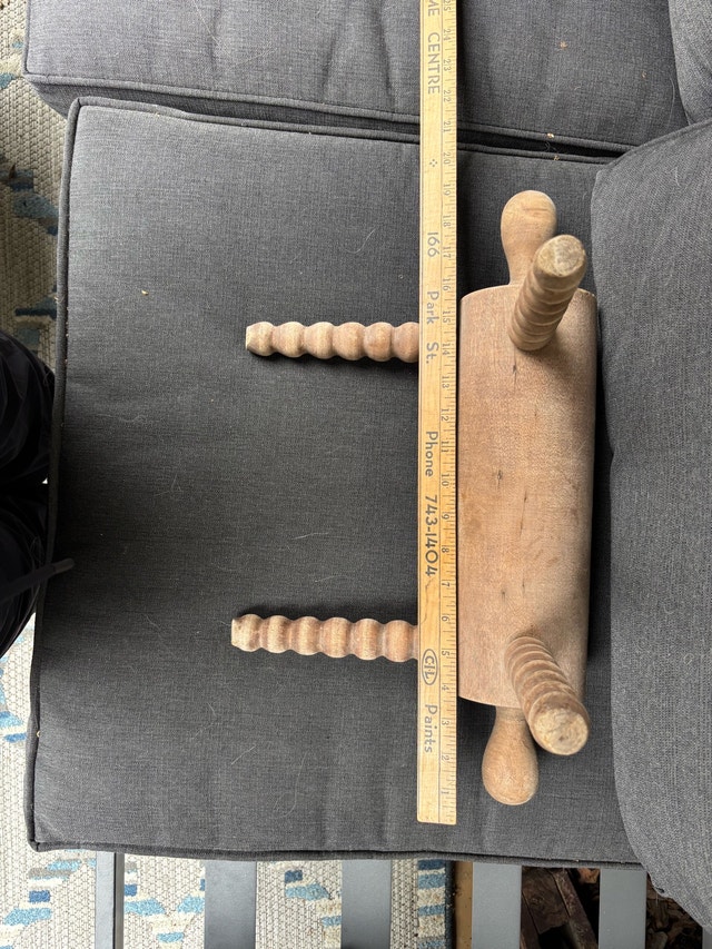 Vintage Hand-Carved Wood Footstool - photo 4