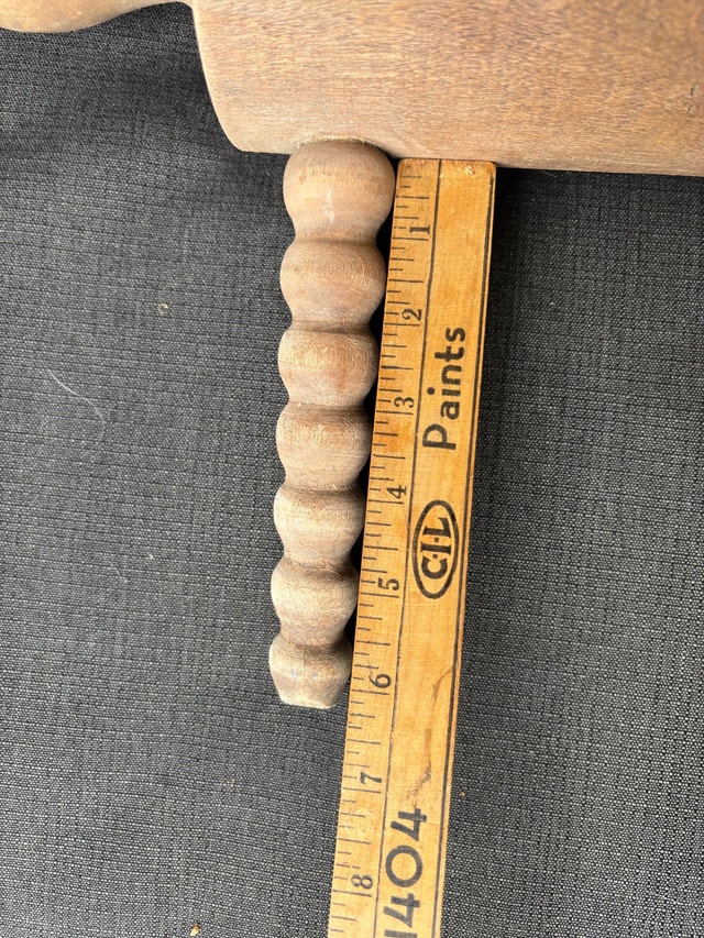 Vintage Hand-Carved Wood Footstool - photo 5