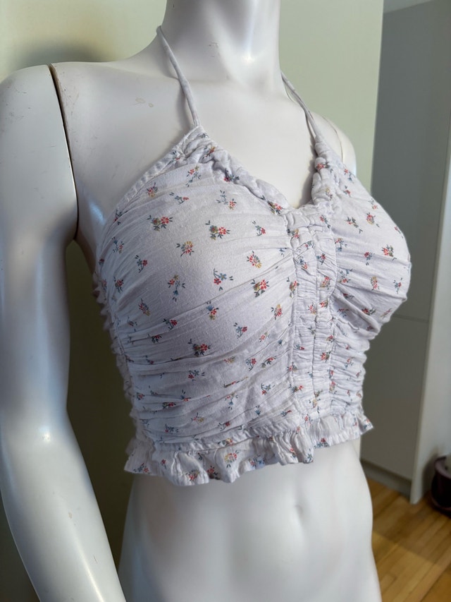 XS American Eagle Floral Halter Top