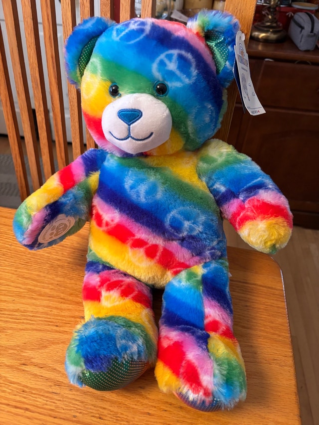 25th Anniversary Build-A-Bear Workshop Colorful Peace Bear