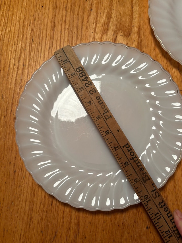 Set of 3 Vintage Anchor Hocking Fire King White Golden Swirl - photo 3