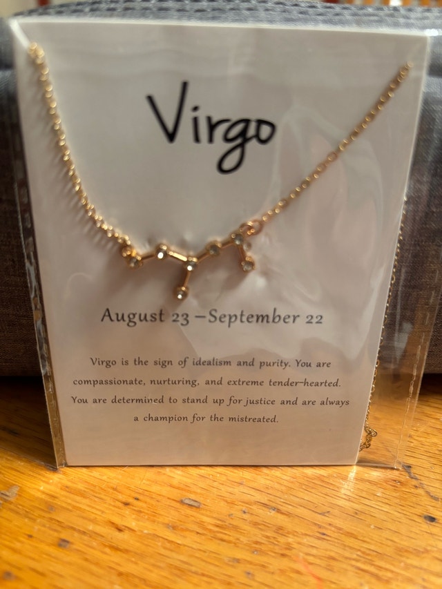 Virgo Gold-Toned Zodiac Necklace