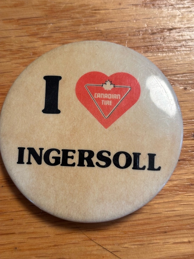I heart Ingersoll/Canadian Tire Button