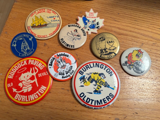 Lot of Vintage Old Timers Hockey Pins - Ontario