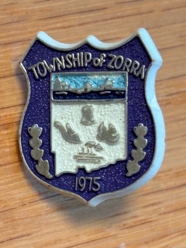 Vintage 1975 Township of Zorra Pin - Oxford ON