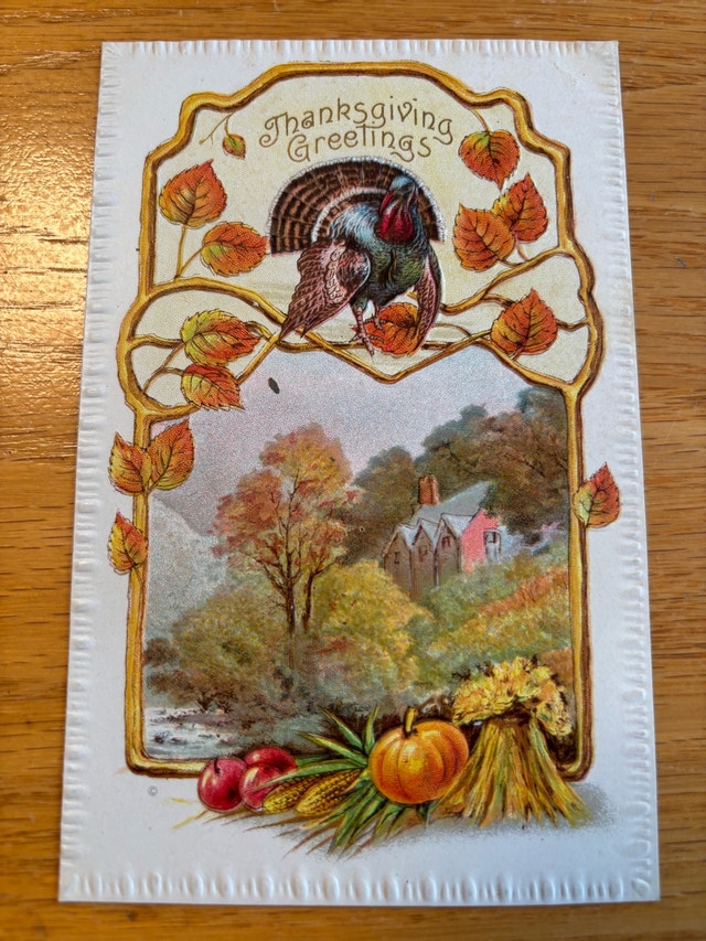 Vintage Thanksgiving Postcard - advertisement