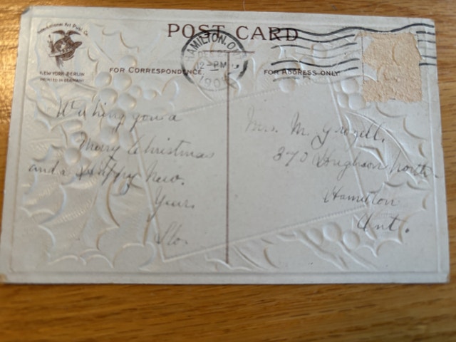 1907 Christmas Postcard - photo 3