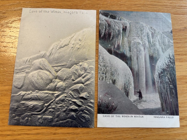 pair of vintage Niagara Falls “cave of the winds” Postcards