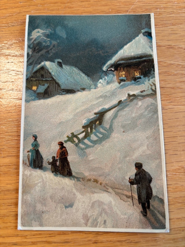 Pair of Vintage Christmas Postcards - photo 2