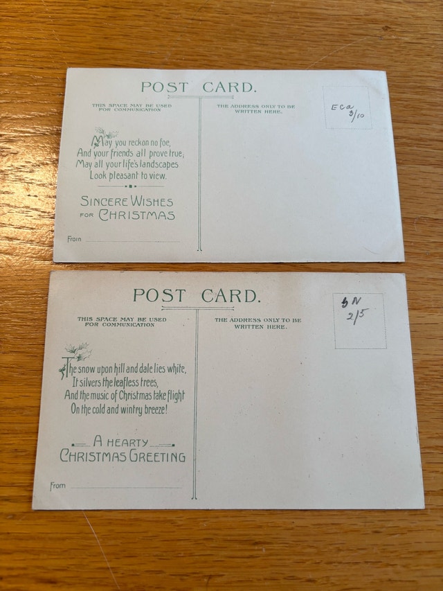 Pair of Vintage Christmas Postcards - photo 5