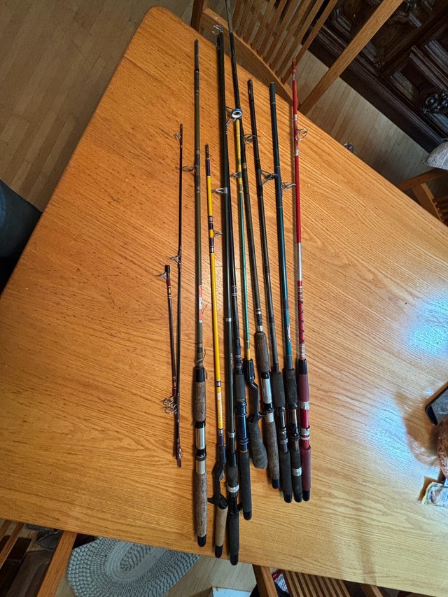 Lot of parts/pieces of vintage Fishing Rods for Parts/Repair