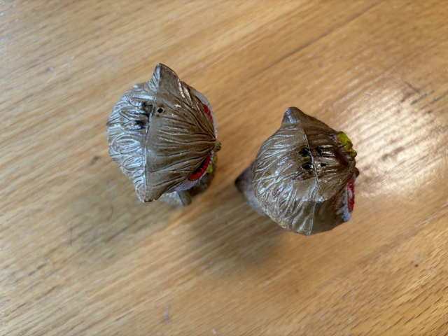 Anthropomorphic Owl Salt and Pepper Shakers Vintage Hong Kong - photo 3