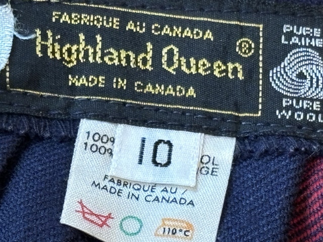 Vtg Highland Queen Wool Plaid Kilt, Size 10, 27” Waist - photo 4
