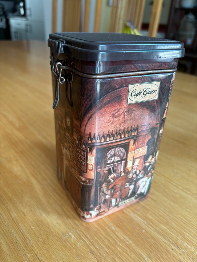 VTG Café Greco Tin Box, Ludwig Passini Painting, Vintage Tin - photo 2