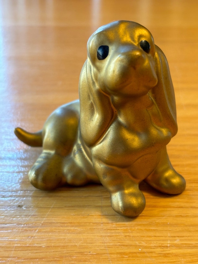 Vintage 3” “Bac Gold” Dog Figurine