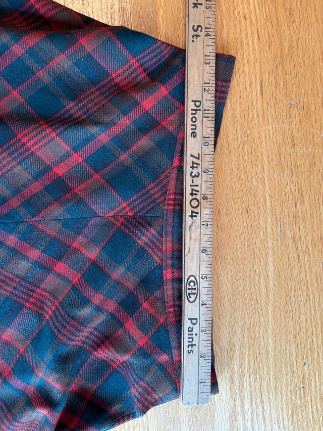 XS Vintage Plaid Tartan Green/Red Skirt - photo 5