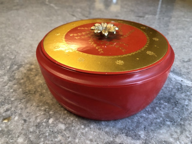 Vintage Avon Beauty Dust Powder Decorative Glass Container 1957
