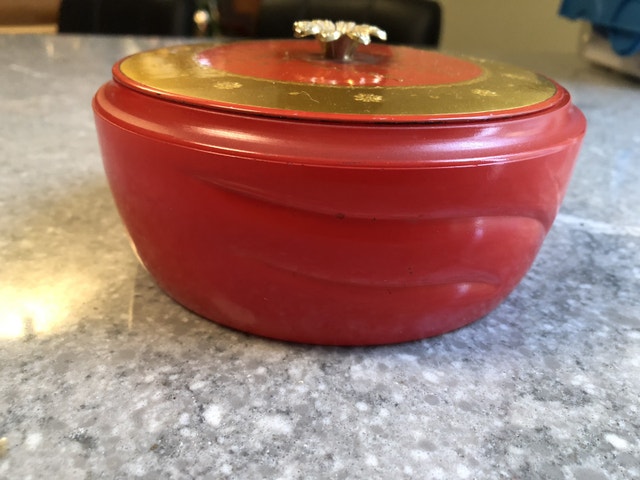 Vintage Avon Beauty Dust Powder Decorative Glass Container 1957 - photo 4