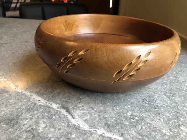 Wooden Baribocraft Wheat Pattern Bowl - Made in Canada - photo 2