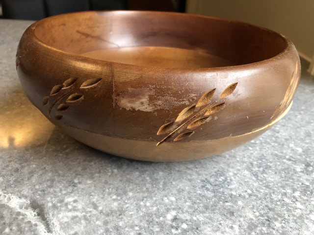 Wooden Baribocraft Wheat Pattern Bowl - Made in Canada - photo 3