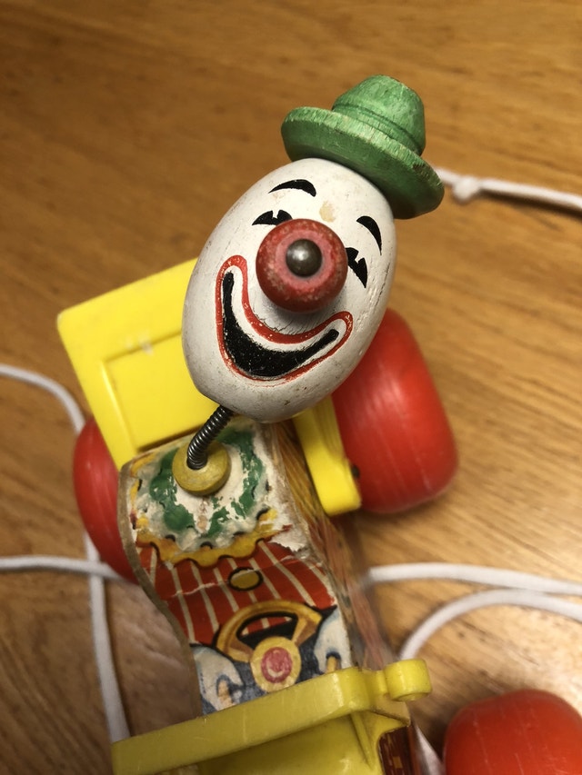 Vintage Fisher Price Jolly Jalopy Pull Toy (#724)